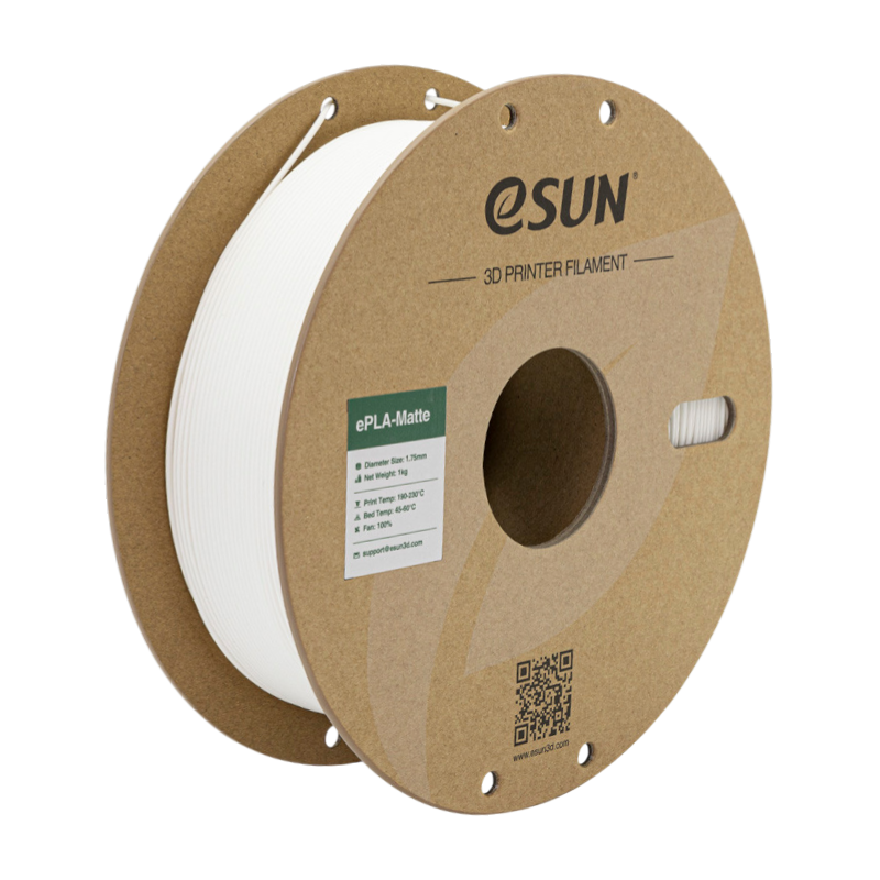 Філамент (пластик) для 3D принтера eSUN ePLA Matte 1кг, 1.75мм, білий (молочний) (ePLA-Matte-P175MW1)